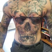 The Golden arrow Tattoo shop  Stomach skull  Now booking appointments  Send us message   Facebook
